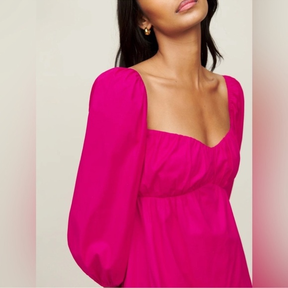 Reformation Farley Dress in Corvette Size 10 EUC - Picture 3 of 9